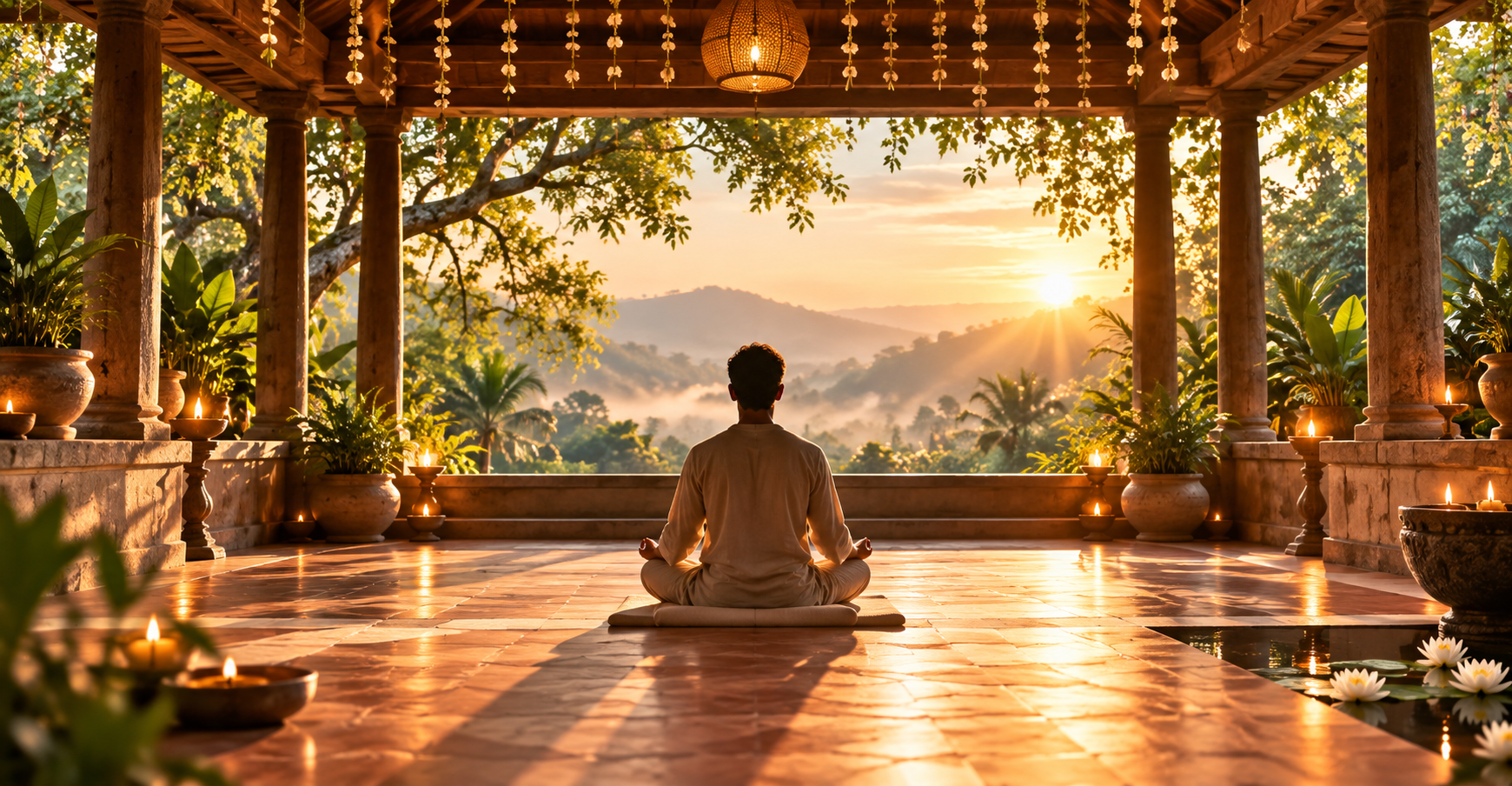 Silent sitting at sunrise